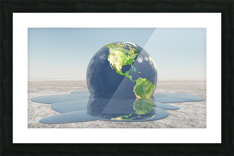Global Warming. Planet Earth Picture Frame print