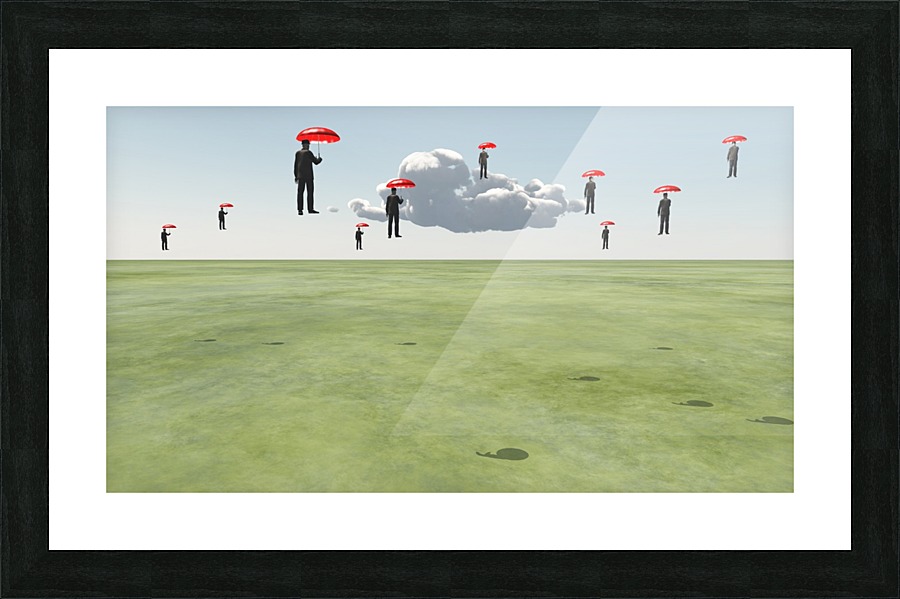 Surreal Floating Men Picture Frame print