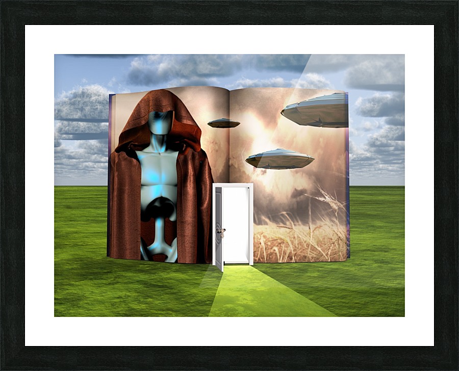 Opened Book of Sci Fi Picture Frame print