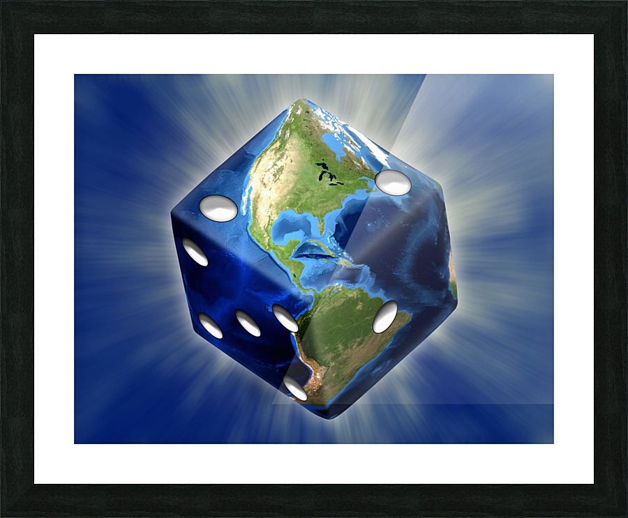 Earth Dice Picture Frame print