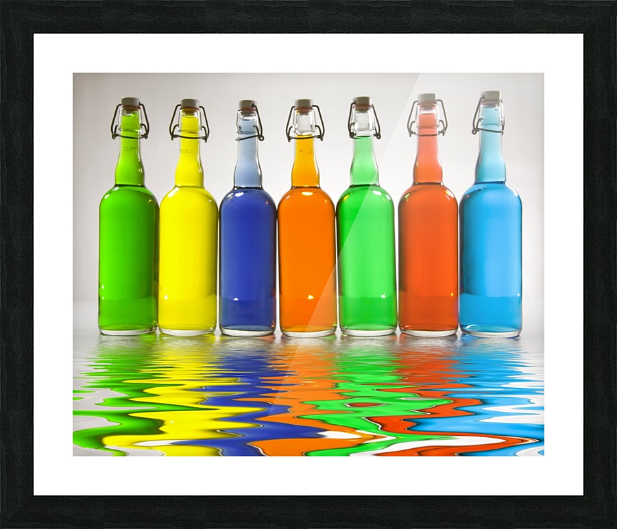 Color Filled Bottles Picture Frame print