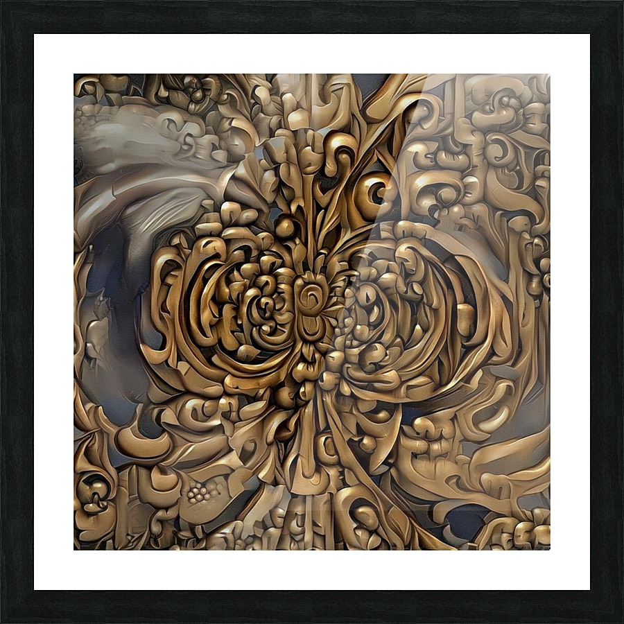 Carved wooden pattern Picture Frame print
