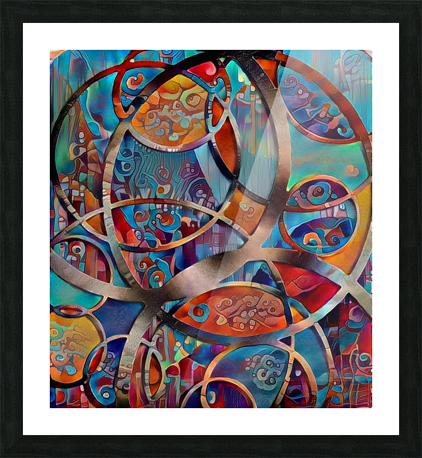 Circular Abstract Composition Picture Frame print