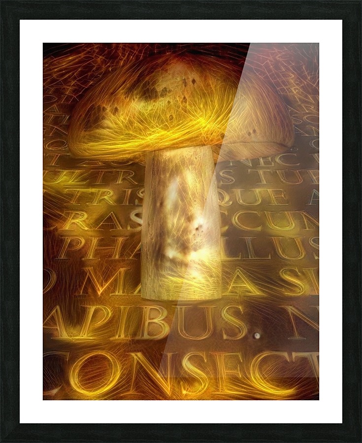 Mushroom with Text Picture Frame print
