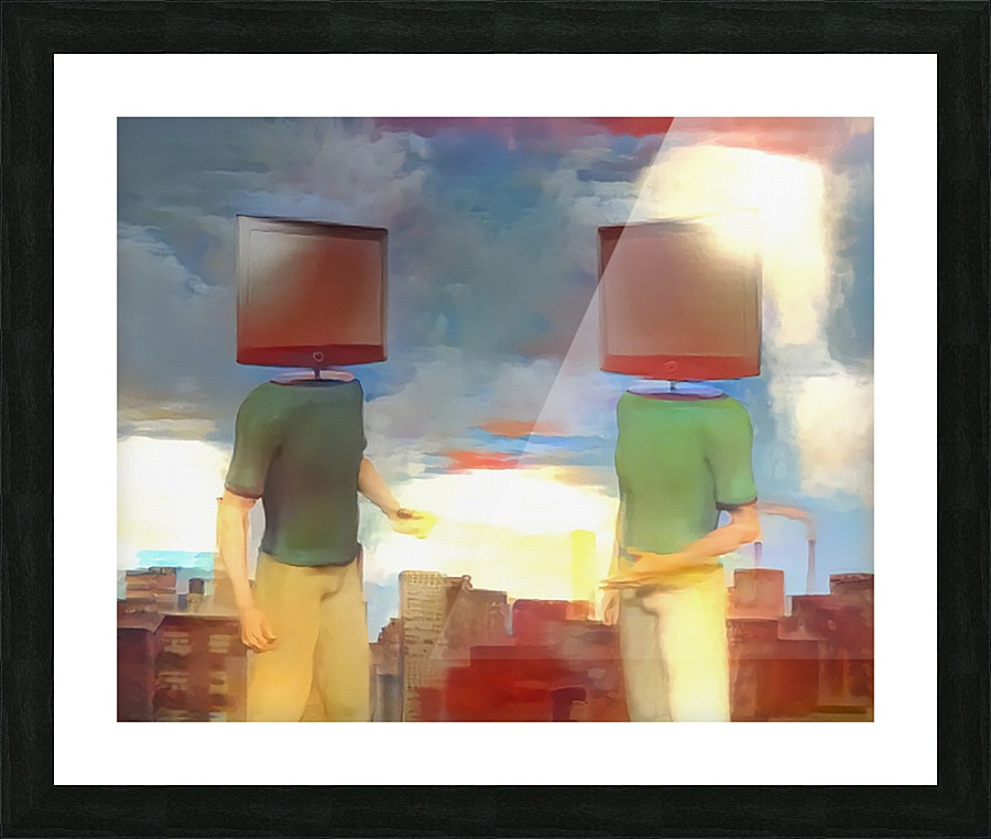 TV Head Men Picture Frame print