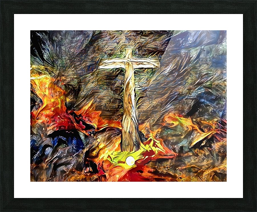 Cross Sunset Picture Frame print