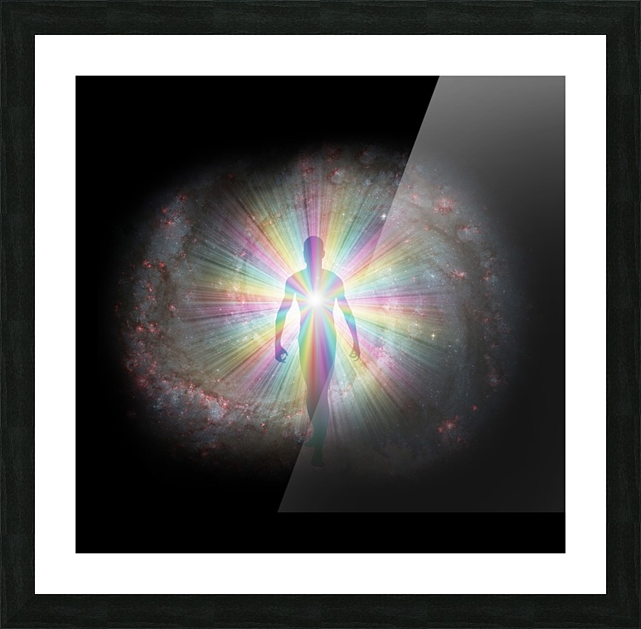Man in Rainbow Light Picture Frame print