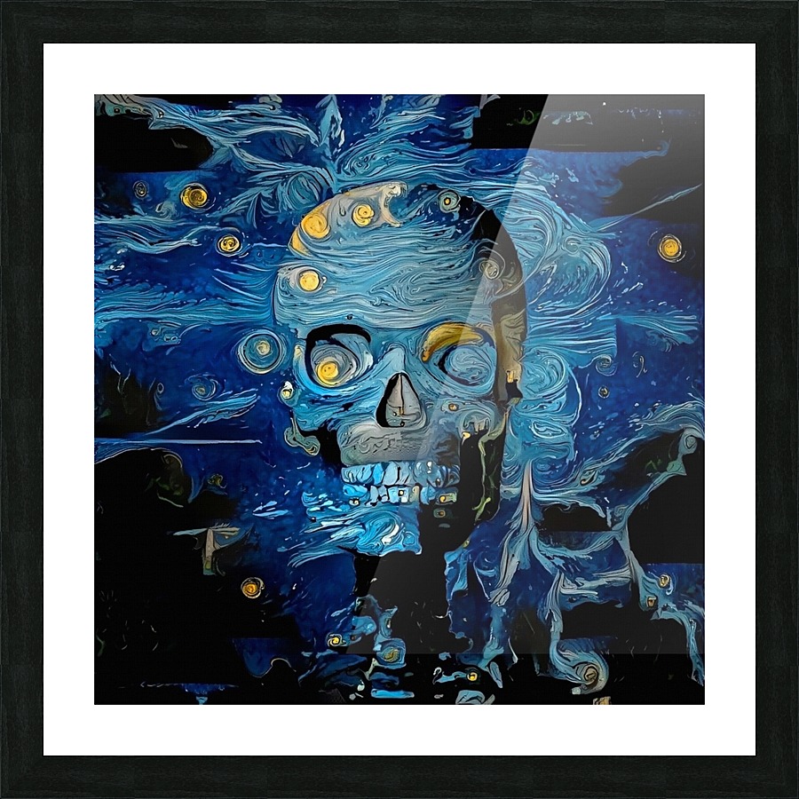 Blue Skull Picture Frame print