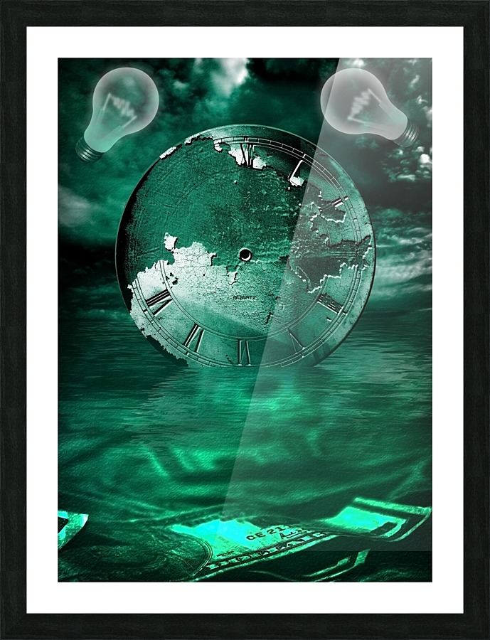 Currency and Clock Idea Picture Frame print