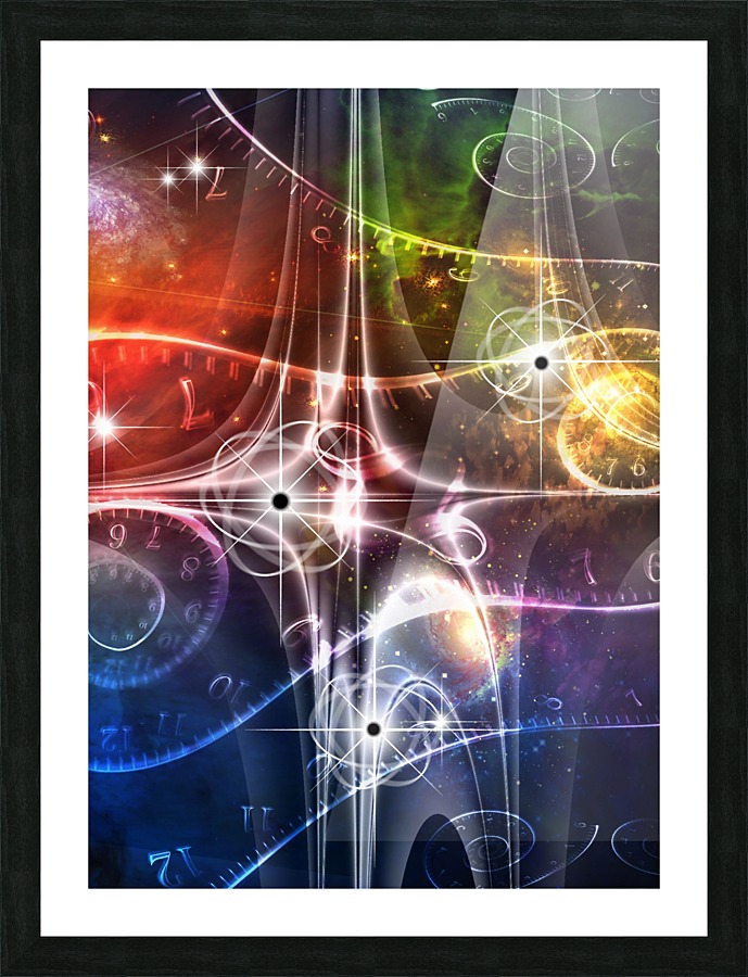 Retro Space Illustration Picture Frame print