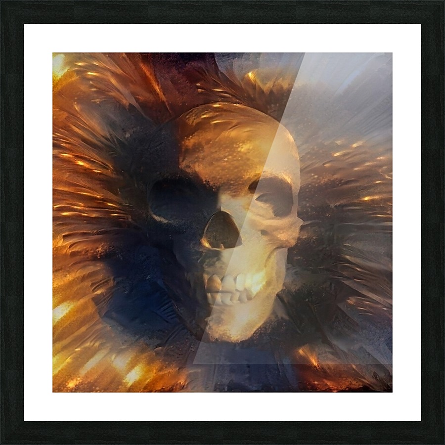 Golden Skull Picture Frame print