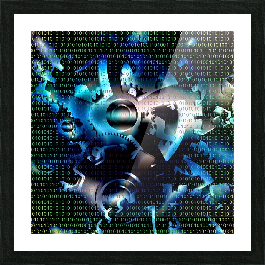 Binary Code Machine Picture Frame print