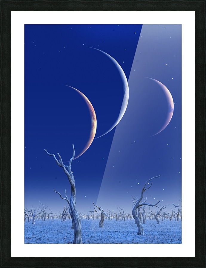 Three Planets Rise Picture Frame print