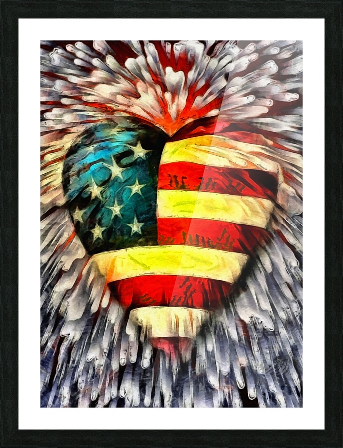 USA Heart Picture Frame print
