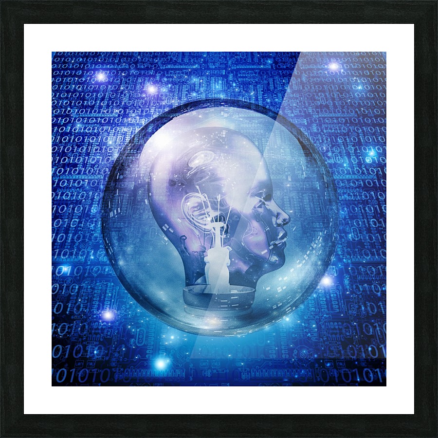 Light Bulb Head Picture Frame print