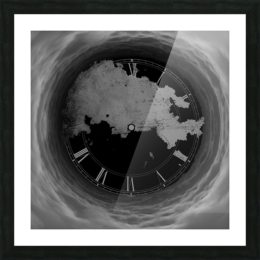 Clock and Clouds Picture Frame print