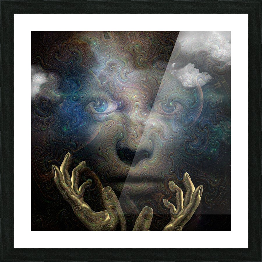 Face in Abstract Space Picture Frame print