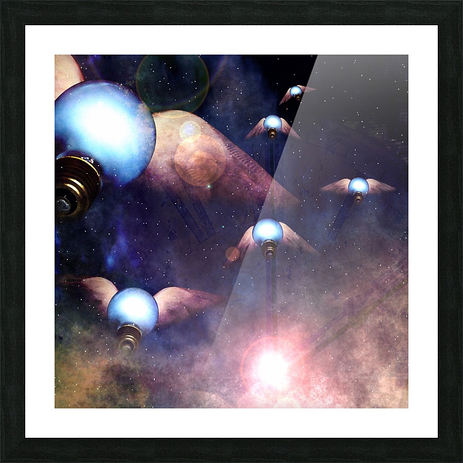 Winged Light Bulbs Picture Frame print