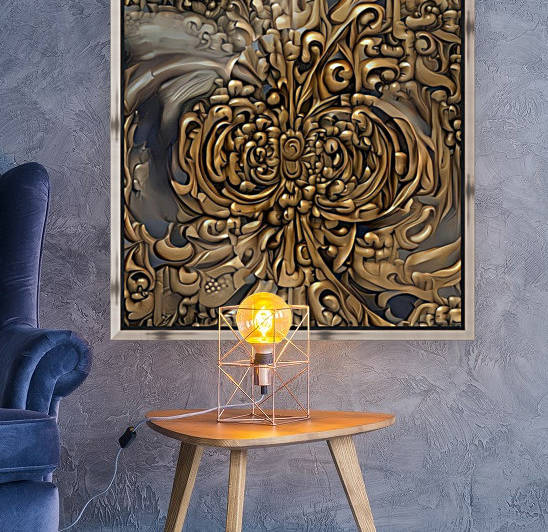 Carved wooden pattern by Bruce Rolff