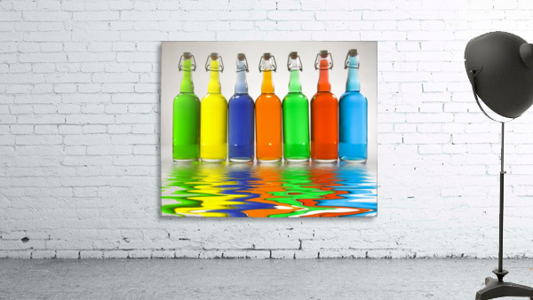 Color Filled Bottles Wall Preview