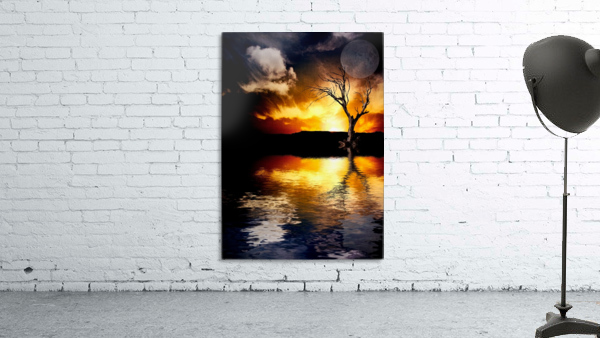Dramatic Sunset Over Calm Lake Wall Preview