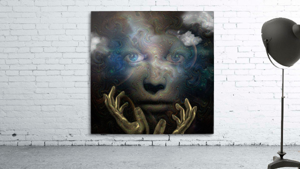 Face in Abstract Space Wall Preview