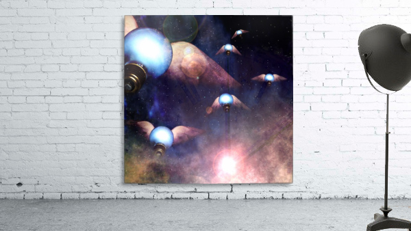 Winged Light Bulbs Wall Preview