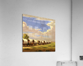 Wagon Train Across a Prairie Acrylic Print