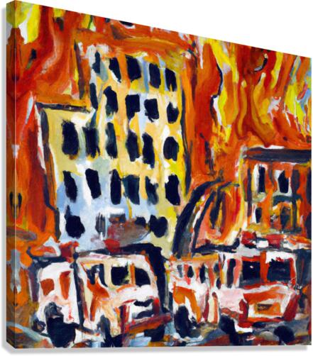 City in Flames Canvas Print