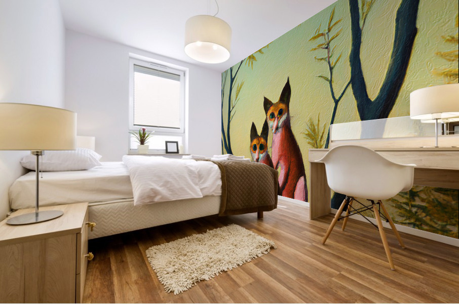 Two Foxes II Mural print