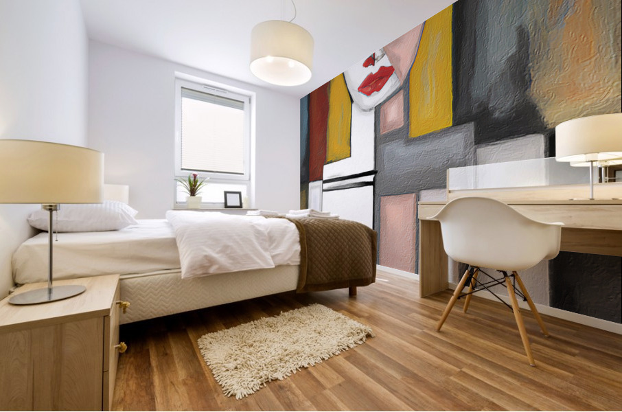 Cubist Robot I Mural print