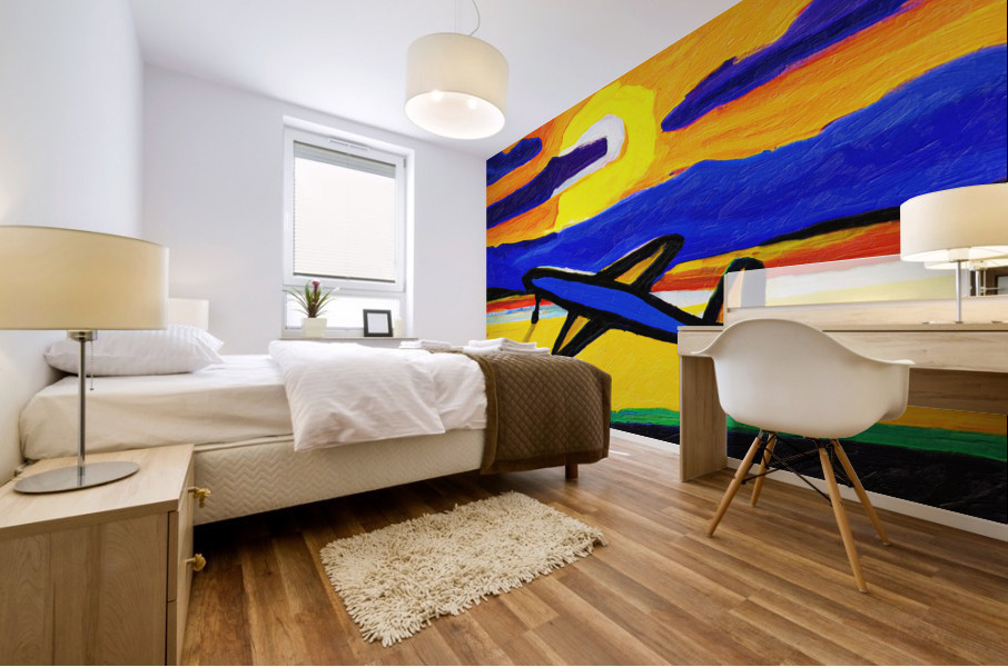 Runway at Sunset Mural print