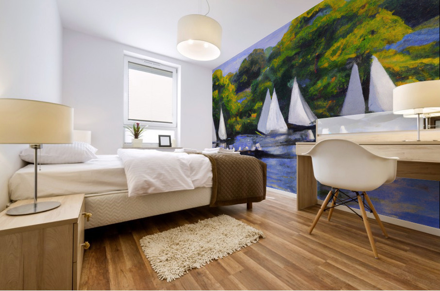 Springtime on the Charles Mural print
