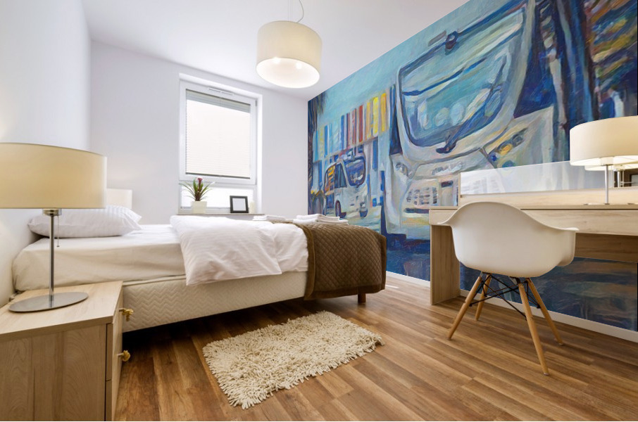 Beep Shuttles Mural print