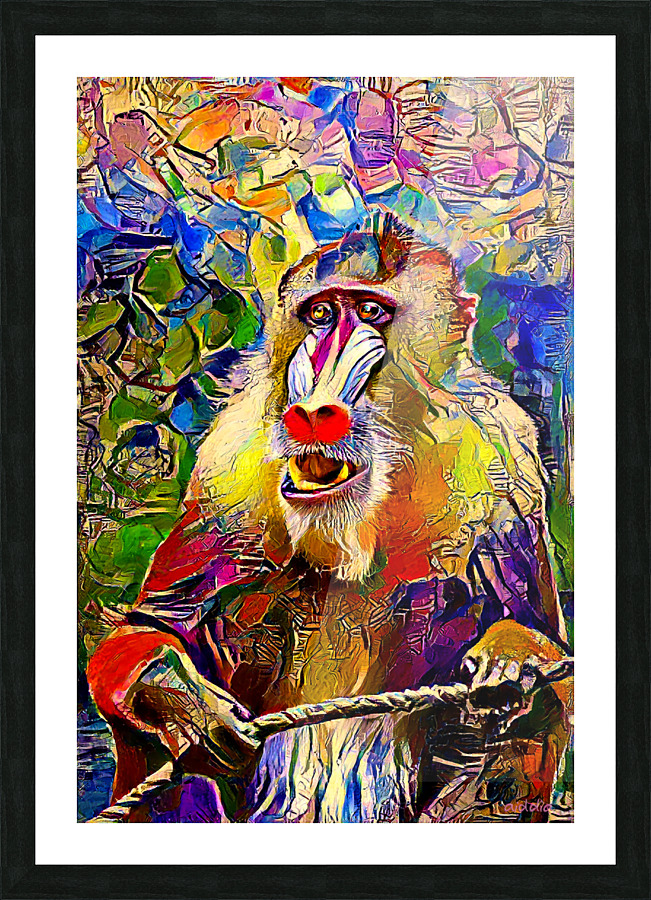 Electric Monkey Picture Frame print