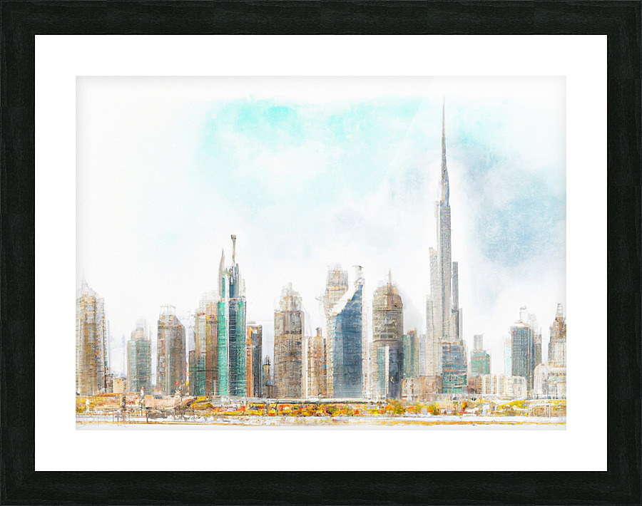 Dubai Skyline Picture Frame print