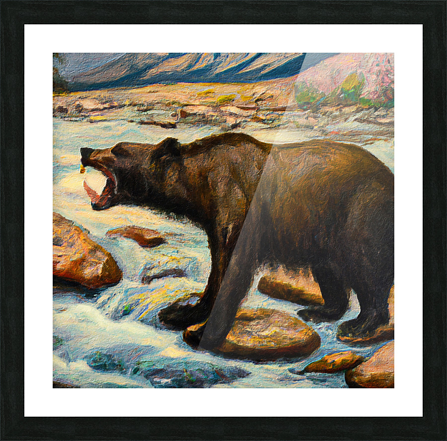 Grizzly Power Picture Frame print