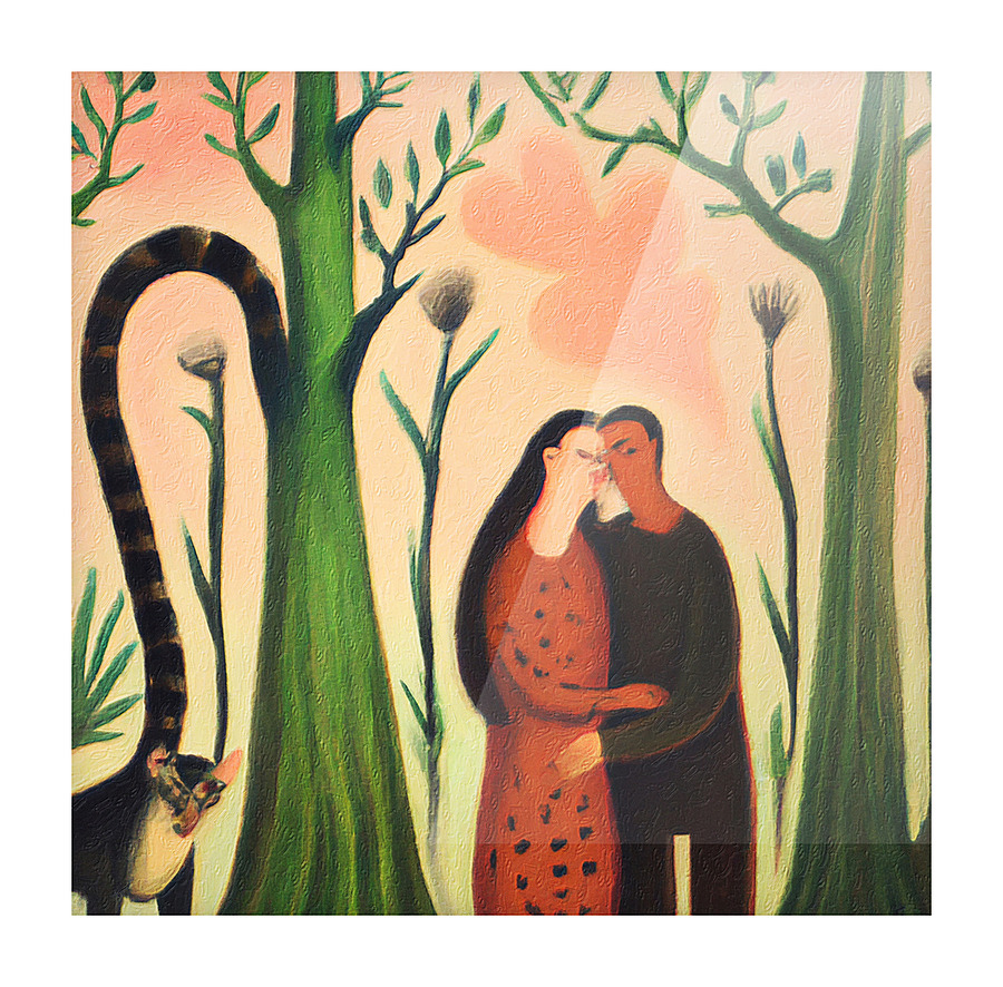 Two Lovers in a Forest Picture Frame print