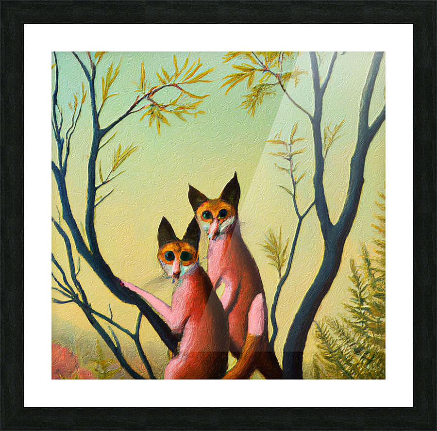 Two Foxes II Picture Frame print
