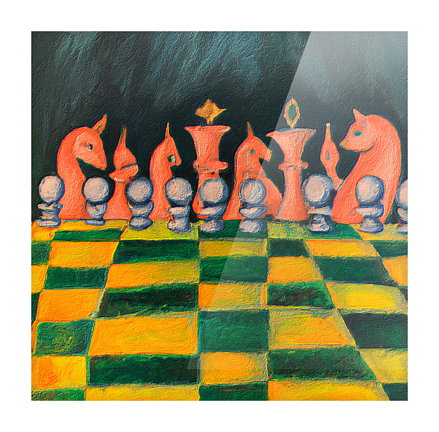 Three Dimensional Chess I Picture Frame print
