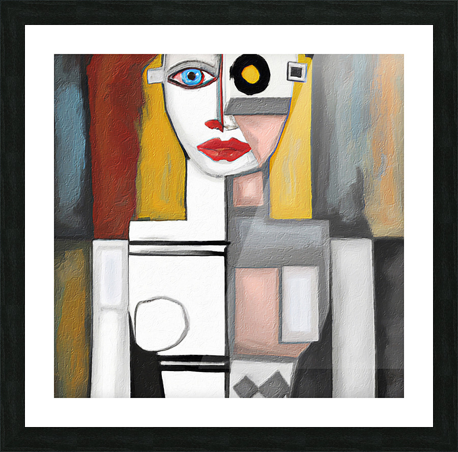 Cubist Robot I Picture Frame print