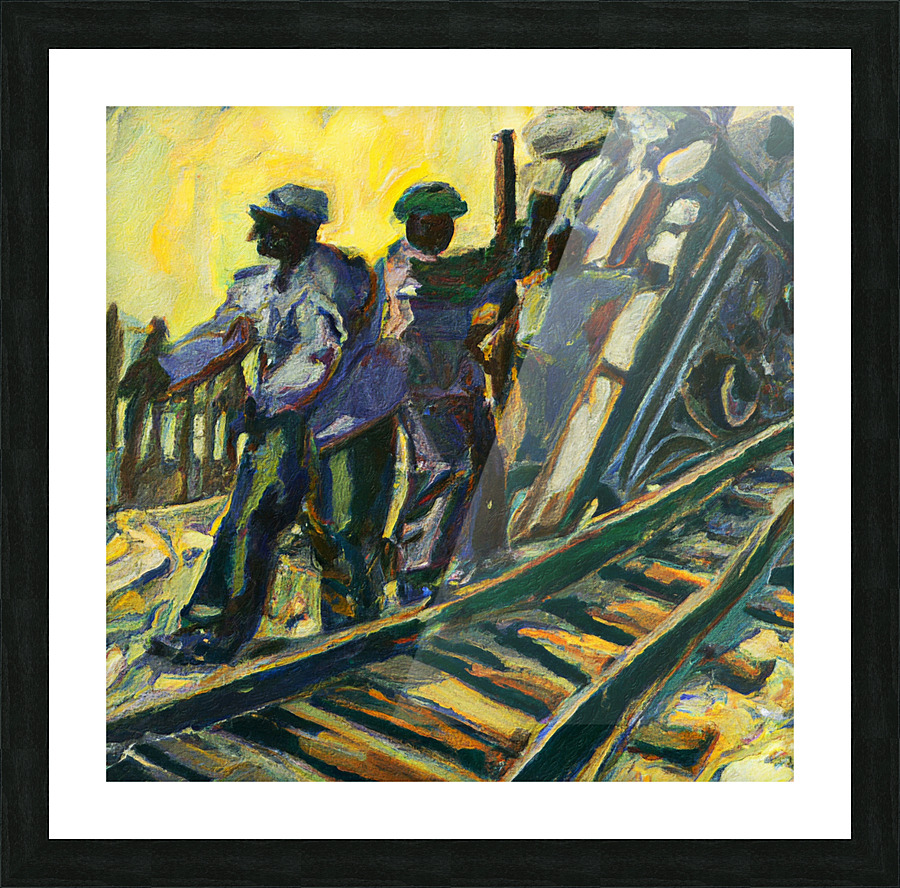 Railway Workers V Picture Frame print