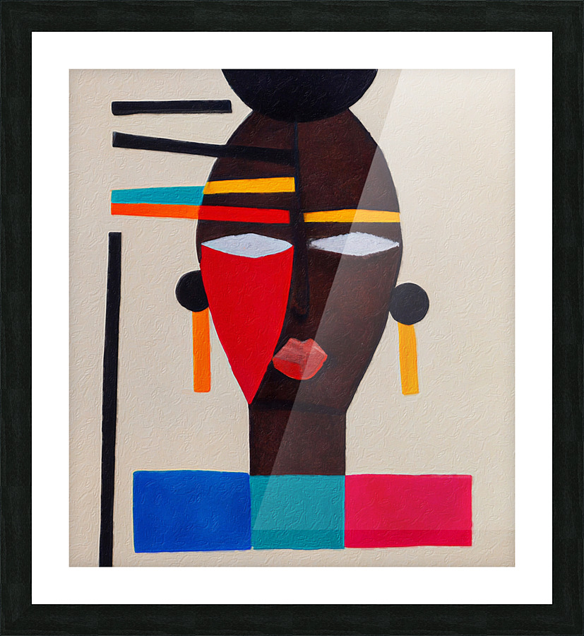 Lines Make a Face Picture Frame print