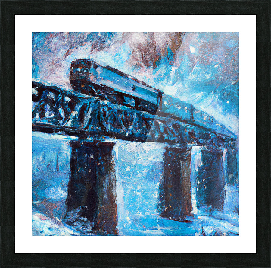 Train in the Storm Picture Frame print