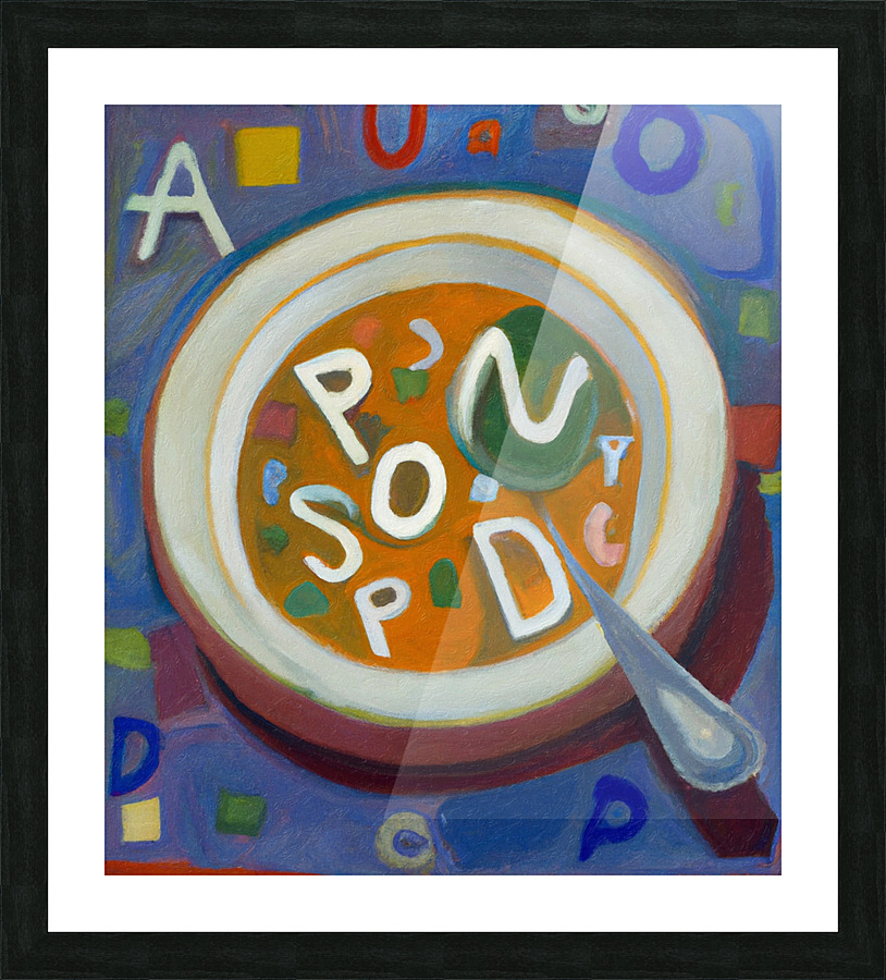 Alphabet Soup Picture Frame print