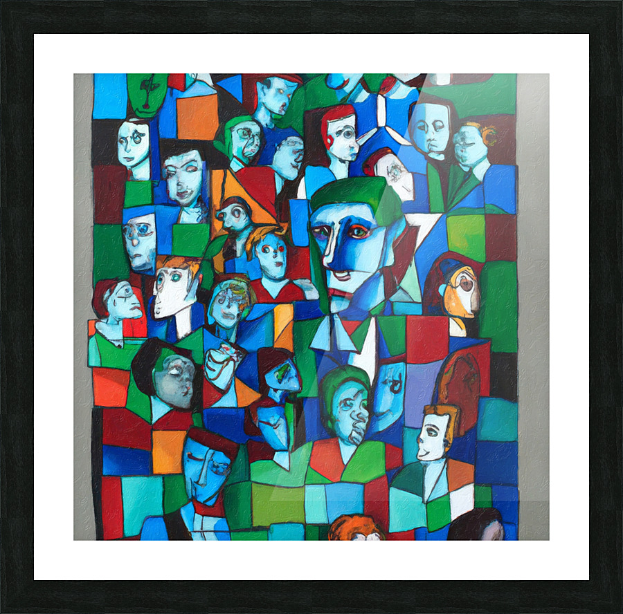 Faces in the Crowd Picture Frame print