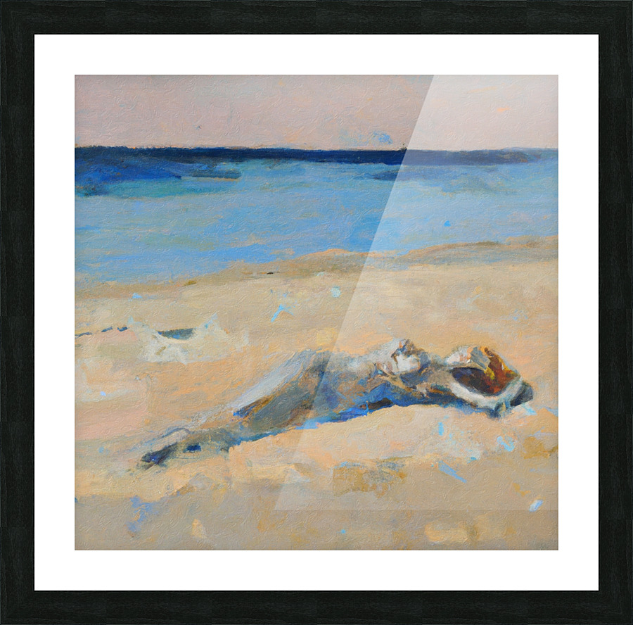 Sunbathing on the Beach Picture Frame print