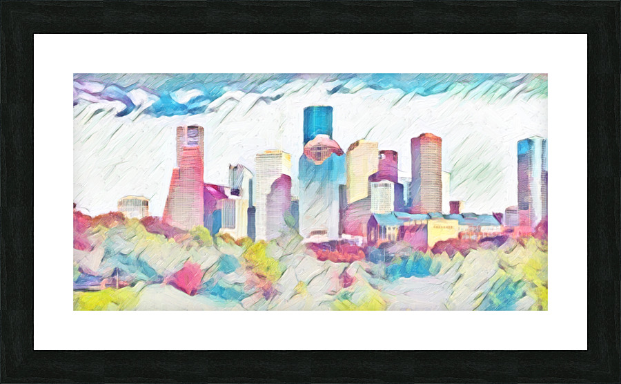 Houston Skyline Present Picture Frame print