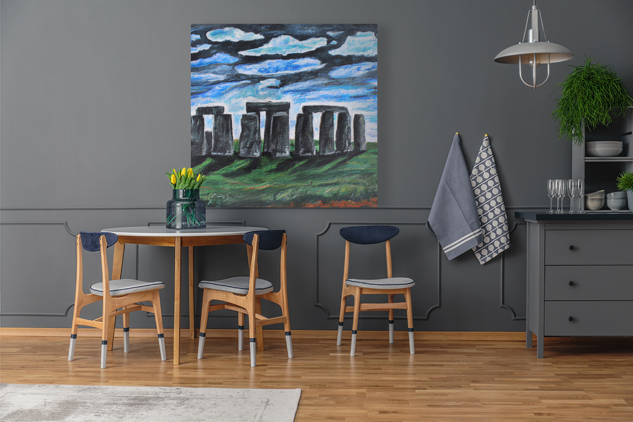 Stonehenge Under Clouds Reproduction