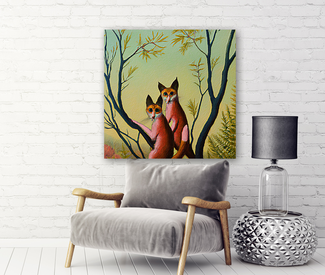 Two Foxes II Reproduction